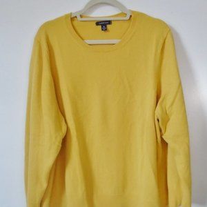 Pure Cashmere yellow pullover sweater Lands End womens plus size 3X
